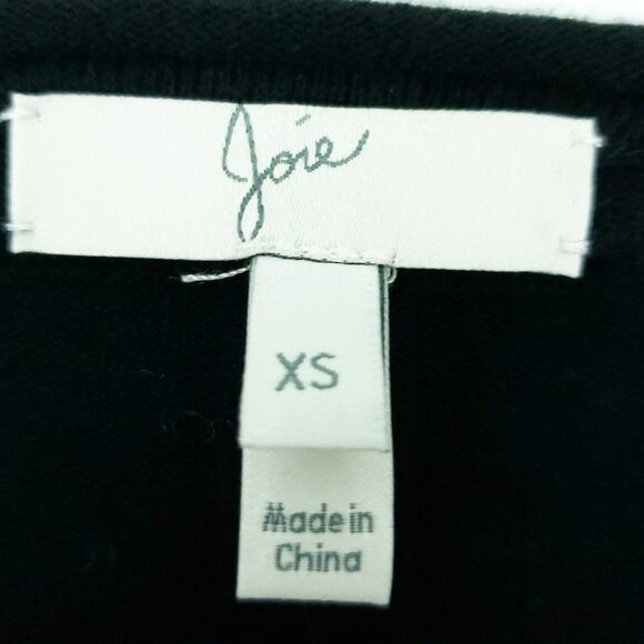 Joie Asymmetrical Black Lightweight Sweater Wool Blen XS Xsmall Asymmetrical Hem - Picture 4 of 5